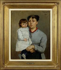 PETIT WERRY Georges 1845-1881,Mère et Enfant.,Galerie Moderne BE 2020-06-22