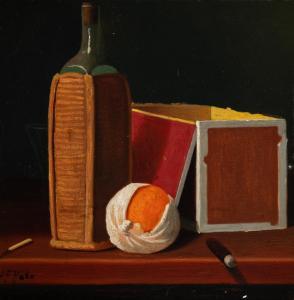 PETO John Frederick 1854-1907,Still Life with Box, Orange, and Bottle,Hindman US 2023-10-26