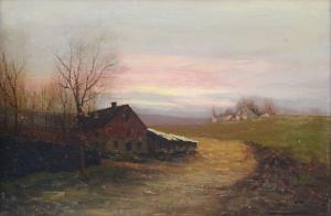 Petow Edward T 1877,Old Barn with Country Estate and Sunset in the Distance,Burchard US 2019-03-24