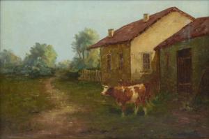 Petow Edward T 1877,Village Scene with Cows,Burchard US 2019-03-24