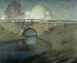 Petras Kalpokas 1880-1945,Die Brücke im Mondschein,Galerie Bassenge DE 2010-06-03