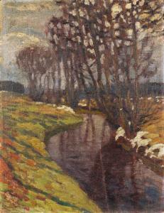 Petras Kalpokas 1880-1945,Paesaggio con alberi,1908,Capitolium Art Casa d'Aste IT 2019-12-11