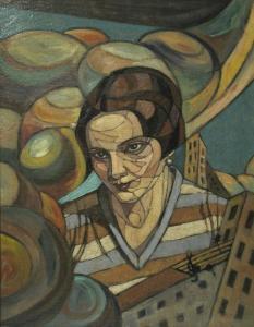 PETRESCU DOLJ G,Compozitie cu portret de femeie,Alis Auction RO 2011-02-08