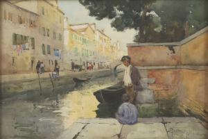 PETRIE Graham 1859-1940,Figures beside the canal, Venice,Sworders GB 2022-07-10