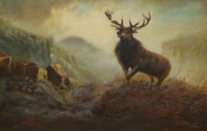 PETRIE T,Stag in a Highland Landscape,1922,Keys GB 2009-10-09