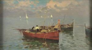 PETRINI LORENZO 1900,Barche di pescatori al largo,1900,Babuino IT 2018-07-17