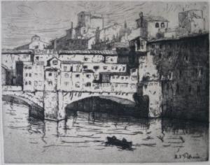 PETROVIC Milan V 1893-1978,''Ponte Vecchio,Florence'',Rachel Davis US 2010-10-23