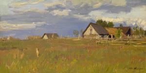 Petrovich Kugach Yuri 1917-2013,Evening Approaching. Barns,1957,MacDougall's GB 2015-10-12