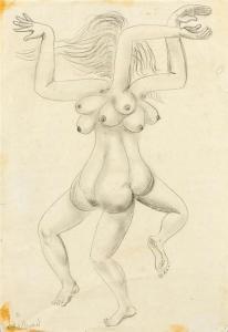PETROVITCH SUSTER IWAN 1921,Abstract female nude, both sides.,1961,Galerie Koller CH 2008-06-20