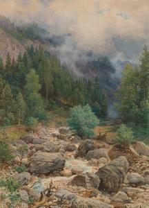 PETROVITS Ladislaus Eugen,Fog in the mountains near Radmer,1896,Palais Dorotheum 2022-04-20