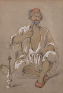 Petrozzi Count Amadeo 1816-1882,A Turk Smoking a Hookah,John Nicholson GB 2017-12-20