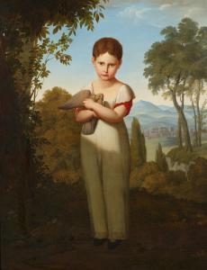 PETTER Anton 1781-1858,Portrait of a Boy holding a Dove in an Italian Lan,1811,Lempertz 2022-05-21