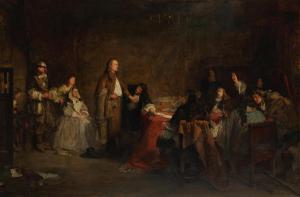 PETTIE John 1839-1893,George Fox refusing to take the oath at Houlker Ha,1864,Bonhams GB 2024-03-13