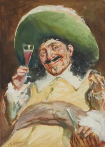 PETTIE John 1839-1893,Smiling gentleman with wine glass,John Moran Auctioneers US 2023-04-03