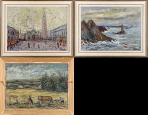 PETTINEROLI Andre 1902-1978,Vue de la Place Saint Marc à Venise,Dogny Auction CH 2017-06-13