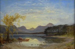 PETTITT Charles,Sunset, Keswick Lake,from near Friar's Crag lookin,1880,Ewbank Auctions 2018-06-20