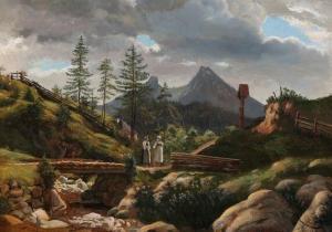 PETZHOLDT Fritz 1805-1838,Mountainous landscape with large rocks,Bruun Rasmussen DK 2018-04-02