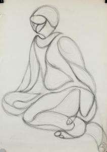 PEVSNER Antoine 1884-1962,Sketch of figure,888auctions CA 2022-03-17