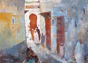 PEVSNER Marc 1952,Figures in the alley,Tiroche IL 2013-07-06