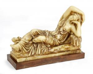 PEYRANNE Louis 1883,Femme à l Antique allongée Cire,Tradart Deauville FR 2019-07-21