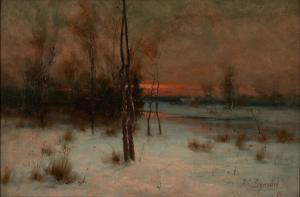 PEYRAUD Frank Charles 1858-1948,Golden Hour in Winter,1895,Skinner US 2024-03-06