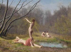 PEYROL BONHEUR René 1860-1899,Bathers in the forest,1887,Christie's GB 2016-01-20