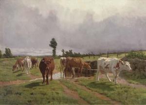 PEYROL BONHEUR René 1860-1899,Cattle watering by a stream,Christie's GB 2006-11-30