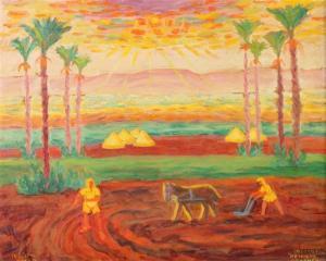 PEYSACK Arye Leo 1894-1972,PLOWING THE FIELDS AT SUNSET,Sloans & Kenyon US 2013-11-15