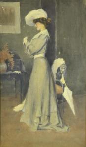 PEZEY Charles,Elégante en pied,1902,SVV Cuvreau Expertises Encheres FR 2013-06-16