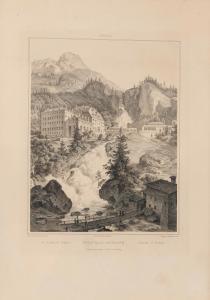 PEZOLT Georg 1810-1878,Wildbad Gastein und Wasserfall,1849,Palais Dorotheum AT 2014-11-20
