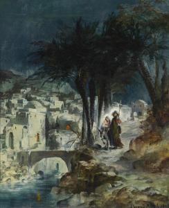 PEZZEY August I 1847-1915,Flight into Egypt,1900,Palais Dorotheum AT 2011-02-15