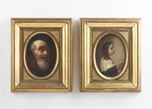 PEZZI Cesare 1821-1854,ritratto di uomo con barba e ritratto di fanciull,Capitolium Art Casa d'Aste 2023-10-17