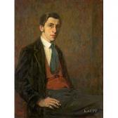 PFEFFERLE Erwin 1880-1962,Halbfigurenbildnis eines sitzenden jungen Mannes m,Kaupp DE 2008-06-05