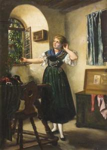 pfeifer Margarete,Dirndl bei der Anprobe,1883,Palais Dorotheum AT 2018-03-27