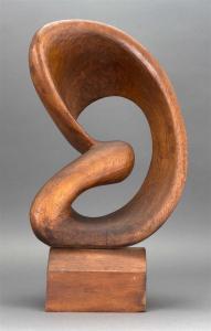 PFEIFFER CHESTER CHET,Abstract carved wooden sculpture on a swivel stand,Eldred's 2017-08-04