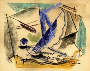 PFEIFFER Fritz 1878-1953,harbor abstraction,1938,Provincetown Art Association US 2009-06-13