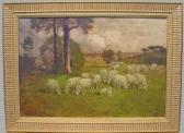 PHELAN Charles T. 1840-1917,GRAZING SHEEP,1897,William Doyle US 2001-12-05