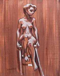 PHELPS GOOD Leonard,A Young, Voluptuous Female Nude Posing On a Stool,1960,Burchard 2021-08-15