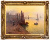 PHILIPPE,harbor scene,20th century,Pook & Pook US 2022-02-09