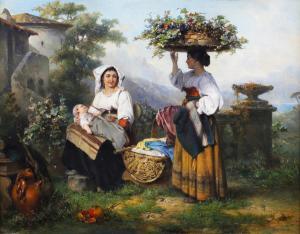 PHILIPPEAU Karel Frans 1825-1897,Home from the Vineyard,1867,Tooveys Auction GB 2023-09-06