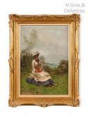 PHILIPPEAU Karel Frans 1825-1897,Jeune femme assise sur l\’herbe,Gros-Delettrez FR 2019-06-05