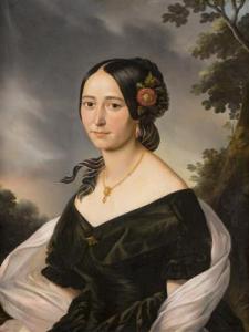 PHILIPPOT Carl Ludwig 1801-1859,Portrait of a Lady,1847,Palais Dorotheum AT 2018-05-26