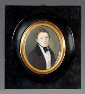 PHILIPPOT S,Portrait d'homme portant une cravate noire,1834,Beaussant-Lefèvre FR 2014-11-26