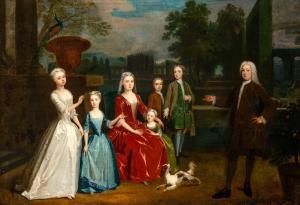 PHILIPS Charles 1708-1747,Portrait of a Family, Standing in a Garden,William Doyle US 2024-01-25