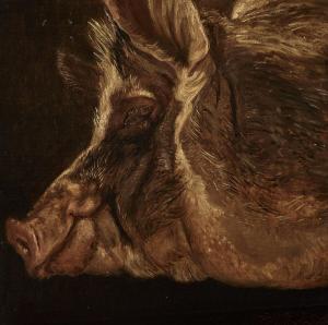 PHILIPSEN Theodor 1840-1920,A pig's head,Bruun Rasmussen DK 2024-02-26