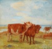 PHILIPSEN Theodor,“To kalve på Saltholm\”. Two calves on the island,,1908,Bruun Rasmussen 2020-10-12