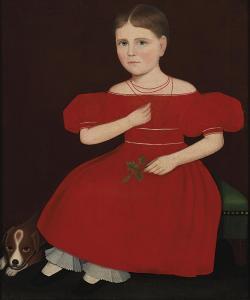 PHILLIPS Ammi 1788-1865,Girl in a Red Dress with a Dog,Christie's GB 2019-01-17