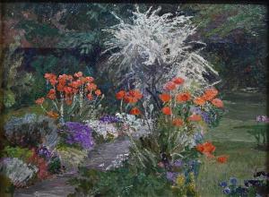 PHILLIPS Elaine Ragland 1876-1971,A garden scene with poppies and other flower,Andrew Smith and Son 2021-10-13