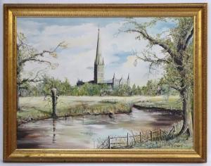 Phillips I EW,An extensive river landscape view with Salisbury C,Dickins GB 2018-06-29