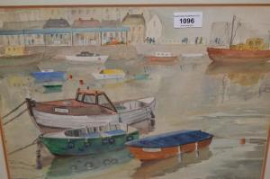 PHILLIPS Joan,Harbour scene with moored boats,Lawrences of Bletchingley GB 2022-02-01